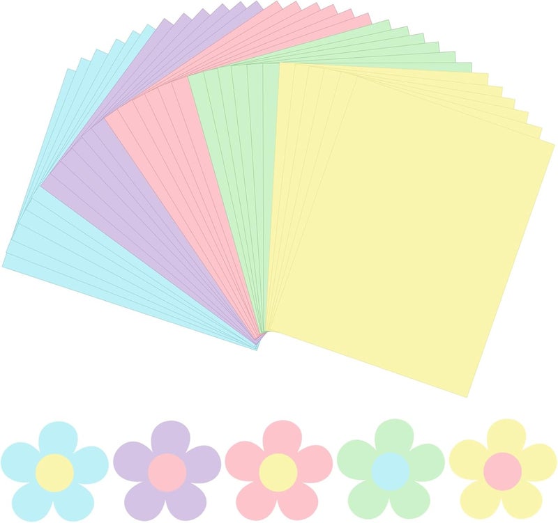 JULBEAR 30 Sheets Spring Easter Day Colored Cardstock 5 Colors 180gsm 8.5x11 Inch Assorted Cardstock for DIY Cards Scrapbook Print Paper DIY Crafts Holiday Decorations Making Office Home Supplies - Image 1